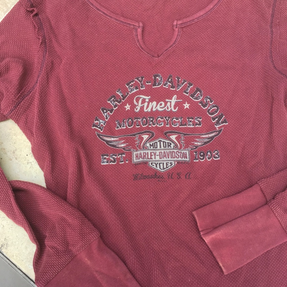 Harley-Davidson washed thermal long sleeve